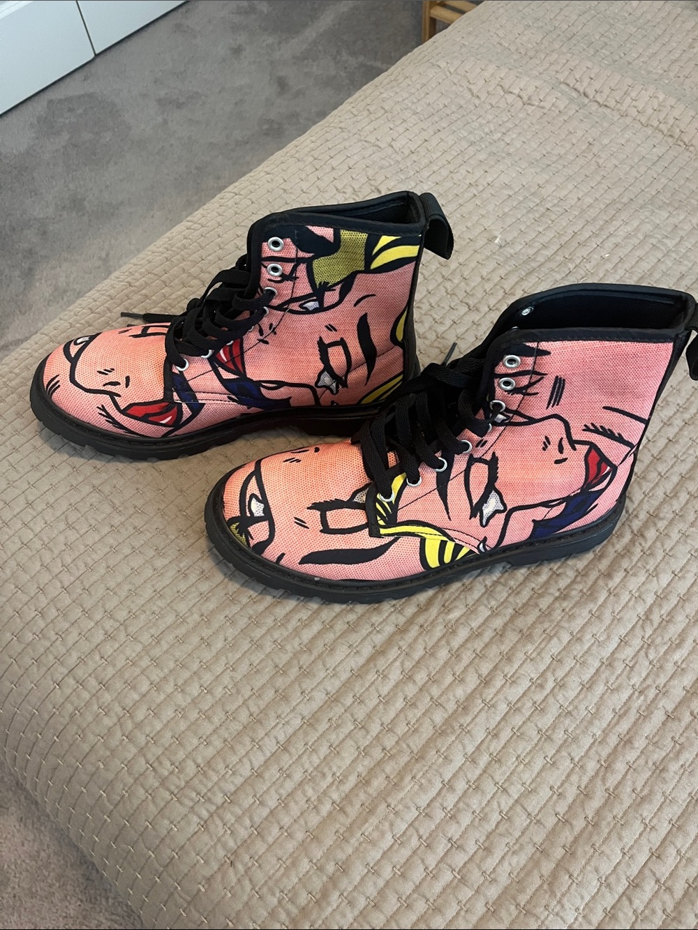 Roy Lichtenstein Pop Art High-Top Shoes/Combat Boots